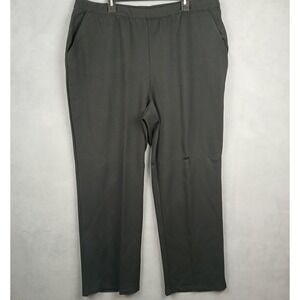 Erika Karen Ponte Pants Women 2X Black Viscose Stretch High Waisted Straight Leg